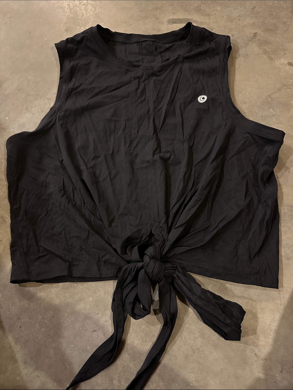 DYM Athletics Tie-Front Sleeveless Top - Black